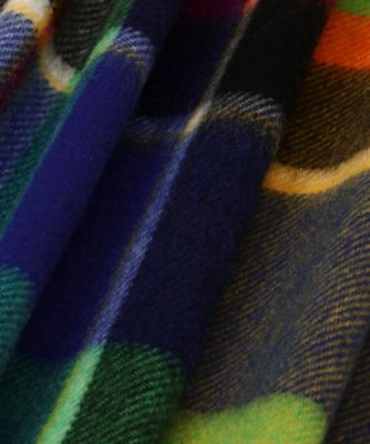 新品タグ付きJoshua Ellis ベージュ チェック柄カシミヤ ストール Plaid カシミヤチェックセミストール 2400352265