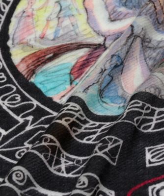 サルティ、アート風グラフィックプリントストール PetitTimbre プリントストール 2408551274