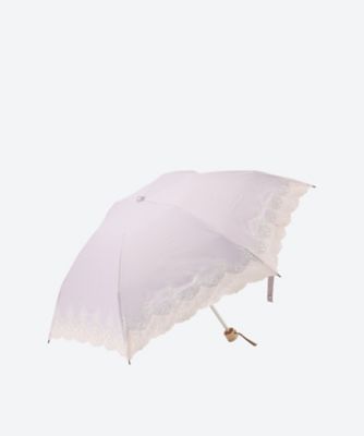 晴雨兼用折りたたみ傘 T／Cオーガンジーカットワーク