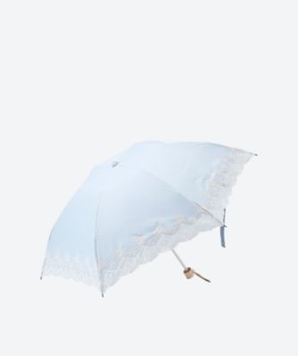 晴雨兼用折りたたみ傘 T／Cオーガンジーカットワーク