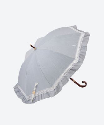 ＜POLO RALPH LAUREN WOMENS (Women)＞晴雨兼用長傘　Ｔ／Ｃ先染めストライプ×フリル　２２１１９１２３４３―４