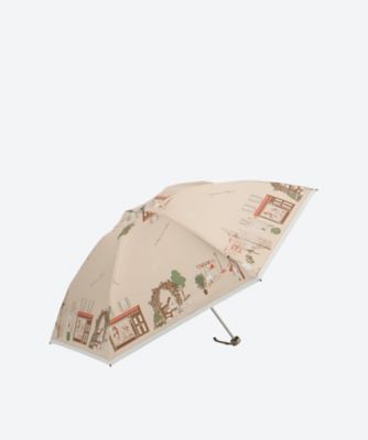 晴雨兼用折りたたみ傘 ミニカラフル街並 2212512568―3