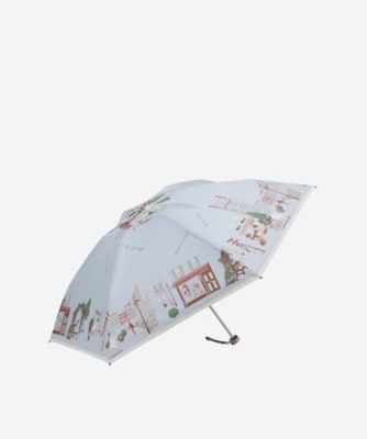 ＜DAKS (婦人雑貨)＞晴雨兼用折りたたみ傘　ミニカラフル街並　２２１２５１２５６８―３