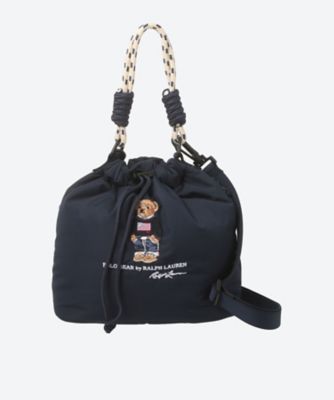 ＜POLO RALPH LAUREN WOMENS (Women)＞ポリエステル７５デニールリップ撥水ショルダーバッグ　ブラックベア刺繍　２３１１９１３３３９