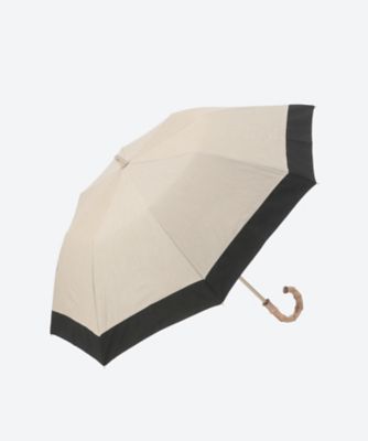 ★新品★GRACY　晴雨兼用　日傘　楽折　遮光　遮熱　ナチュラル　バイカラー　黒 晴雨兼用折りたたみ傘 T／C麻風×コットンバイカラー（ナチュラル