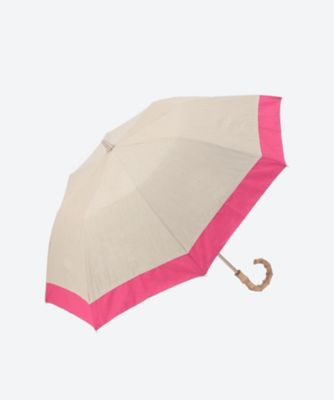 Gracy (Women)/グレイシイ 【予約販売】５月下旬以降お届け　晴雨兼用折りたたみ傘　Ｔ／Ｃ麻風&times;コットンバイカラー（ナチュラルカラー）　２２３５０１２５８７―５