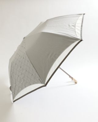 ＜HANWAY＞晴雨兼用楽折傘キルティング刺繍×２コマパール