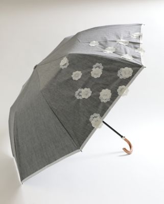 ＜HANWAY＞晴雨兼用楽折傘フラワーモチーフ