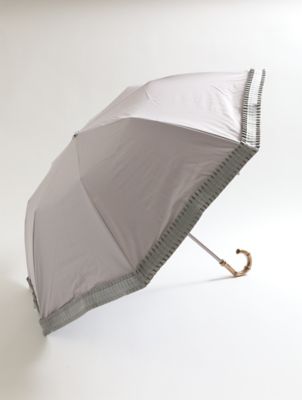 ★新品★HANWAY　晴雨兼用　高級日傘　楽折　フリル　ロゴ柄　大きいサイズ 晴雨兼用楽折傘タックリボンフリル | HANWAY/ハンウェイ | 三越伊勢丹