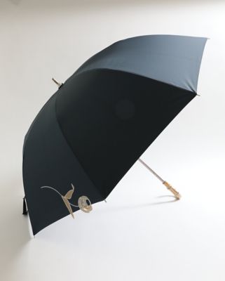BURBERRY 晴雨兼用 長傘 ブラック 花柄アップリケ 刺繍 木製ハンドル 日傘 長傘 完全遮光 晴雨兼用 小さめ 短い レディース 刺繍 花柄
