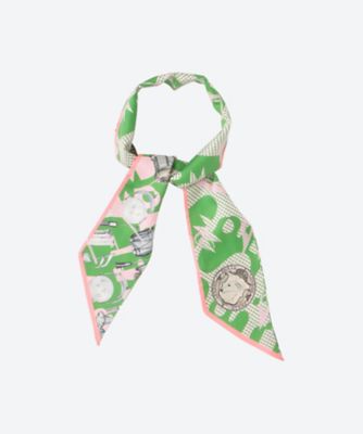 ＜SWASH LONDON＞シルクツイルナロースカーフ　２４１１６５３１４１