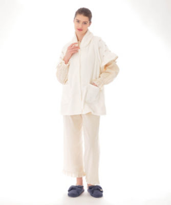 レディースパジャマソフティスノーリボンホワイト