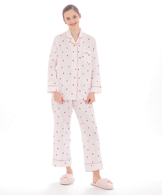 ＜三越伊勢丹/公式＞ コットンダブルガーゼいちごシャツパジャマ ピンク ルームウェア