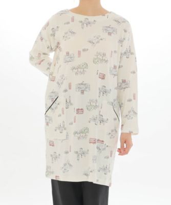 ★スムース　ロンドンプリントチュニック丈パジャマ