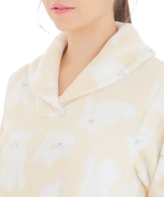新品63395　63381 ナルエースノーパウダーしろくまショールカラーパジャマ ☆スノーパウダー しろくま柄ショールカラーパジャマ | Narue