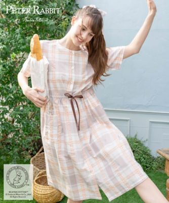 ピーターラビット（ＴＭ）変わり織り先染めチェックワンピース　２４－３５００３