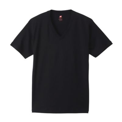 ＜三越伊勢丹/公式＞ Hanes (Men)/ヘインズ Hanes PREMIUM Japan Fit VネックTシャツ 090ブラック アンダーシャツ【三越伊勢丹/公式】