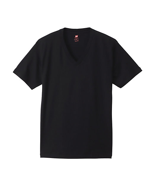 ＜三越伊勢丹/公式＞ Hanes PREMIUM Japan Fit VネックTシャツ 090ブラック アンダーシャツ