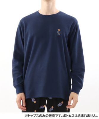 コアデニムベア　ワッフル　ロングスリーブクルーネックシャツ