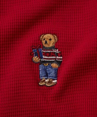 ワッフル　ロングスリーブ　クルーネックシャツ　ホリデーベア