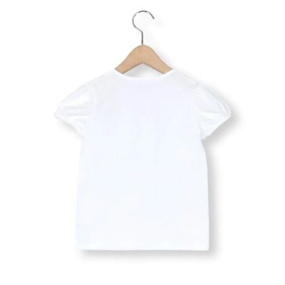 ラインストーンリボン付きベア天竺半袖Ｔシャツ