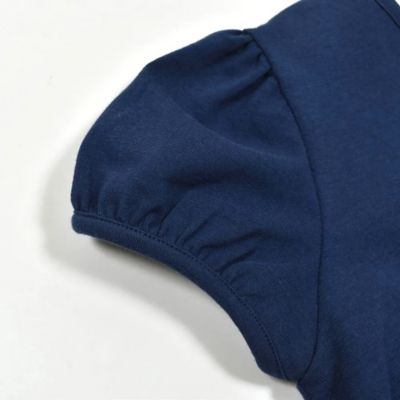 ラインストーンリボン付きベア天竺半袖Ｔシャツ