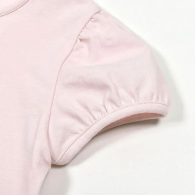 ラインストーンリボン付きベア天竺半袖Ｔシャツ