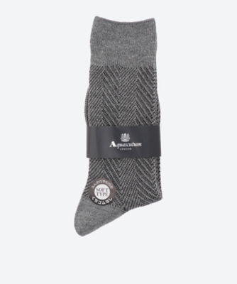 ＜Aquascutum (Men雑貨etc)＞【靴下おまとめ】ゴム無し　ヘリンボーンソックス
