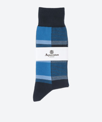 ＜Aquascutum (Men雑貨etc)＞【靴下おまとめ】ブロックチェックソックス　０１６３６４４３１１