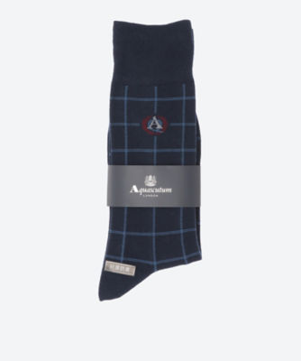 ＜Aquascutum (Men雑貨etc)＞【靴下おまとめ】ウインドウペンソックス　０１６３２４４１４８