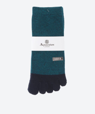 ＜Aquascutum (Men雑貨etc)＞【靴下おまとめ】５本指３つ杢ショートソックス　０１６３２４４４１１