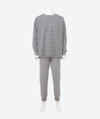 MACKINTOSH PHILOSOPHY (Men雑貨etc)/マッキントッシュ フィロソフィー パジャマ パイルボーダー 裏起毛クルーネック+無地パンツ 0126024442