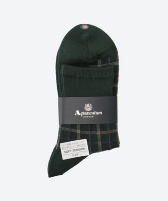 ＜Aquascutum (Men雑貨etc)＞【靴下おまとめ】カジュアルソックス　ソフトテンション格子ハーフ丈　０１６３２４５１５４