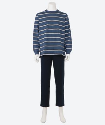 MACKINTOSH PHILOSOPHY (Men雑貨etc)/マッキントッシュ フィロソフィー パジャマ 40/2天竺ボーダークルー+無地パンツ 0126025450 ネイビー 【三越伊勢丹/公式】