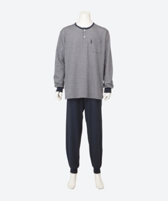 パジャマ シングルジャカード小紋 天竺無地ヘンリー