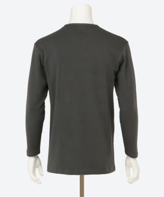 秋冬 Vネックセミロングスリーブ 綿100％ 発熱スムース