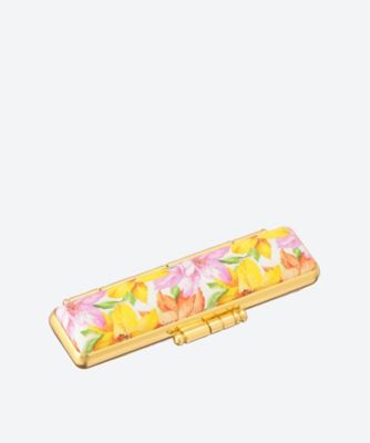 印鑑ケース　ゴールド枠　花柄（１５丸用）