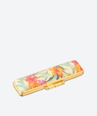 印鑑ケース　ゴールド枠　花柄（１５丸用）