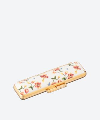 印鑑ケース　ゴールド枠　花柄（１５丸用）
