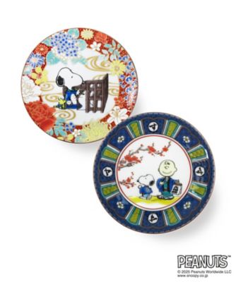 【銀座三越限定】＜九谷焼＞小皿　ＳＮＯＯＰＹ＆ＣＨＡＲＬＩＥ　ＢＲＯＷＮ　