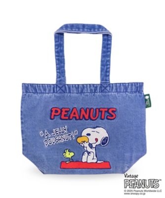 ＜STS＞刺繍デニムＢ４トート　ＳＮＯＯＰＹドーナツ