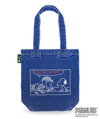 スヌーピータウンショップ スヌーピー60thアニバーサリーシリーズ トートバッグ 刺繍デニムA4トートバッグ SNOOPYお絵描き | STS