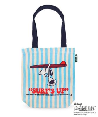 STS/スヌーピータウンショップオリジナル(先行販売) 刺繍ヘリンボーンA4トートバッグ サーフ