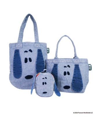 刺繍デニムSNOOPYフェイス トートバッグ | STS/スヌーピー