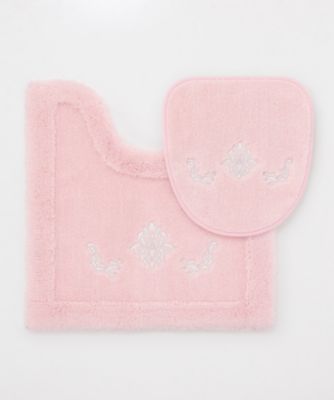 ７２８０【年明届】トイレマット＆フタットシート　２点セット（ピンク）【福袋】