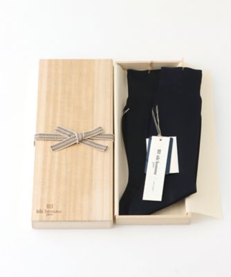 桐箱入りソックス2足ギフト GIZA45極細リブソックス