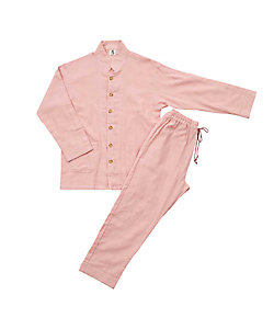 角野晒染/カドノサラシゾメ 和晒ガーゼパジャマ　ドビー織　ピンク