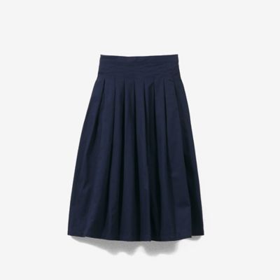 グランマ ママ ドーター/GRANDMA mama Daughter STANDARD CHINO TUCK PLEATS SKIRT(GK001) Navy 2(L) 綿100% レディース