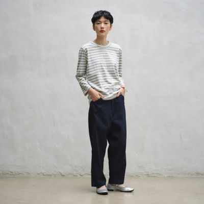 クルーネックボーダー７分袖Ｔシャツ