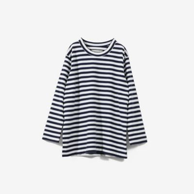クルーネックボーダー７分袖Ｔシャツ